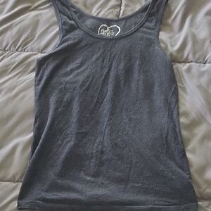 Rue21 Fitted Charcoal Gray Tank Top